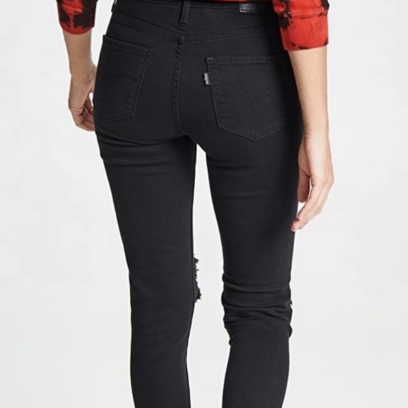 Levi’s 721 Black High Rise Distressed Skinny Ankle Jeans NWT - Picture 7 of 7